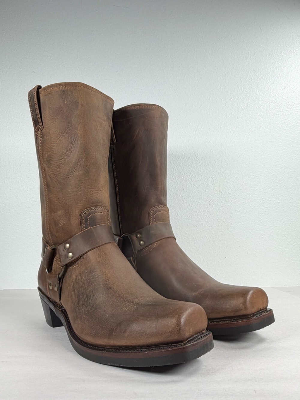 Women’s Frye Harness Boots Size 12 M Brown Leather 77300-3 Made In USA